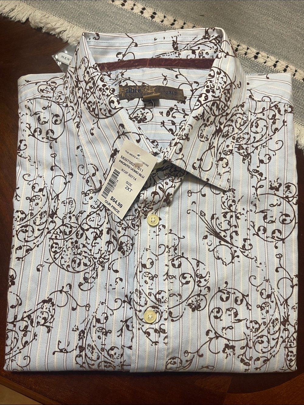 BLU men's long sleeve shirt designed by BLU by Polifroni size 2XLT